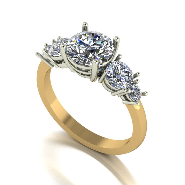 2.00ct (1x 7.0mm, 2x 4.5mm & 2x 2.5mm) Round Moissanite Set Eternity Ring