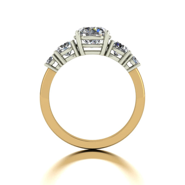2.00ct (1x 7.0mm, 2x 4.5mm & 2x 2.5mm) Round Moissanite Set Eternity Ring