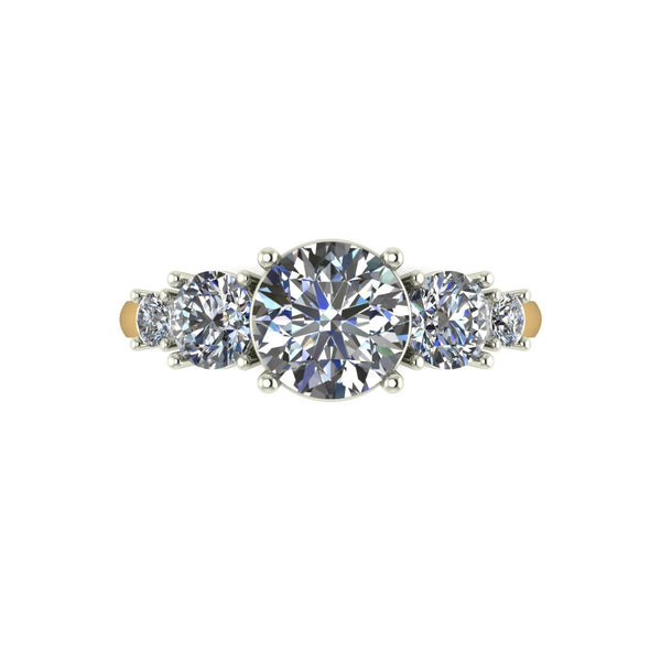 2.00ct (1x 7.0mm, 2x 4.5mm & 2x 2.5mm) Round Moissanite Set Eternity Ring
