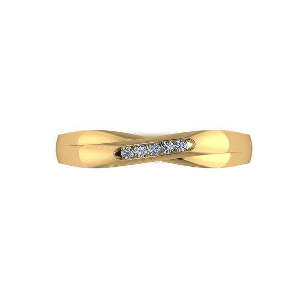 0.05ct (5x 1.3mm) Round Moissanite Set Eternity Ring