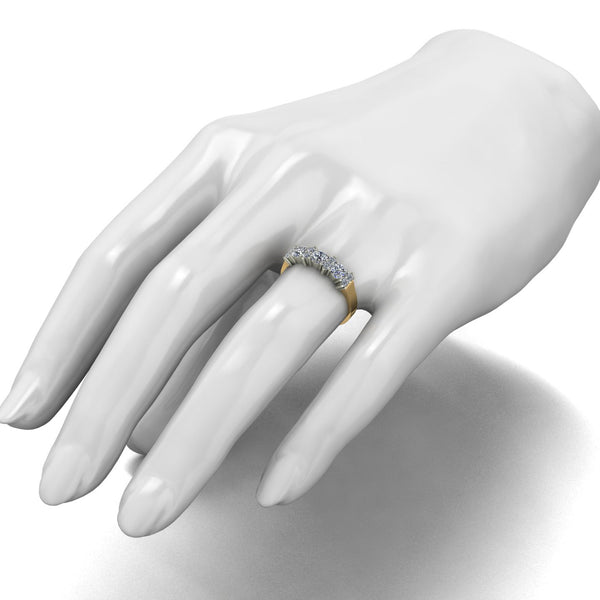 1.00ct (3x 4.0mm & 8x 2.0mm) Round Moissanite Set Eternity Ring