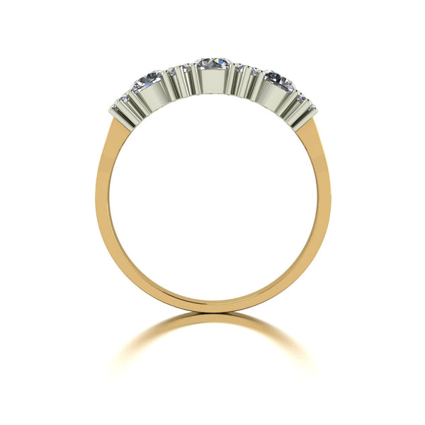 1.00ct (3x 4.0mm & 8x 2.0mm) Round Moissanite Set Eternity Ring