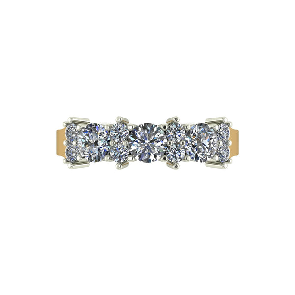 1.00ct (3x 4.0mm & 8x 2.0mm) Round Moissanite Set Eternity Ring