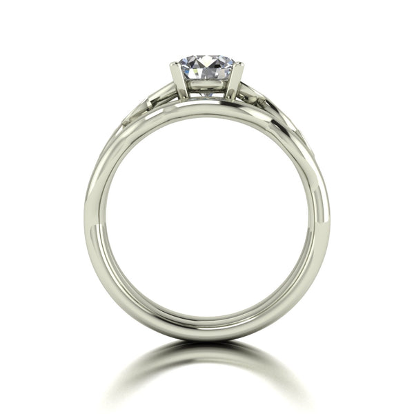 1.05ct (1x 6.5mm & 6x 1.3mm) Round Moissanite Bridal Set Ring