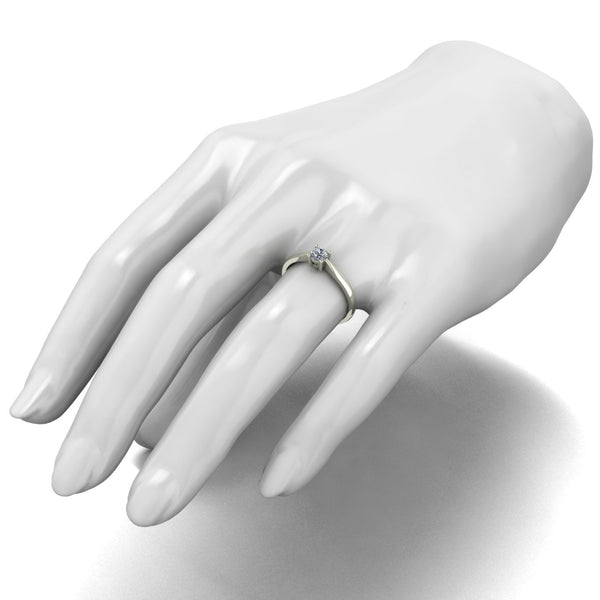 0.25ct (1x 4.0mm) Round Moissanite Set Single Stone Ring