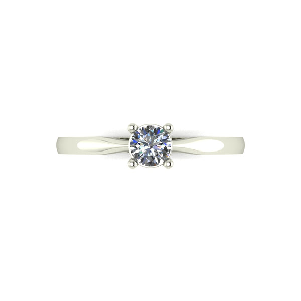 0.25ct (1x 4.0mm) Round Moissanite Set Single Stone Ring