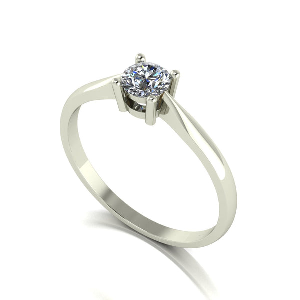 0.33ct (1x 4.5mm) Round Moissanite Set Single Stone Ring