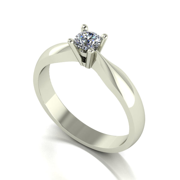 0.25ct (1x 4.0mm) Round Moissanite Set Single Stone Ring