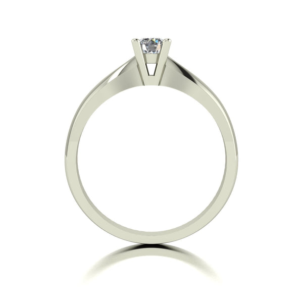 0.25ct (1x 4.0mm) Round Moissanite Set Single Stone Ring