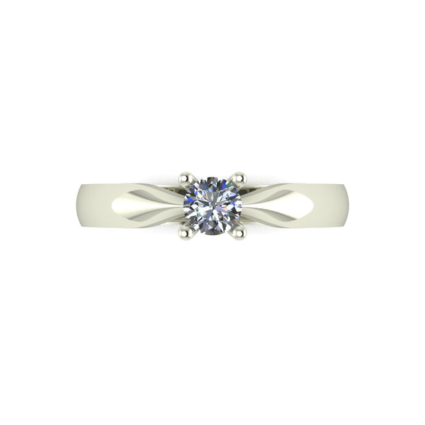 0.25ct (1x 4.0mm) Round Moissanite Set Single Stone Ring