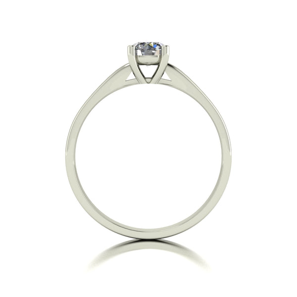 0.60ct (1x 5.0mm & 10x 1.3mm) Round Moissanite Set Shoulder Single Stone Ring