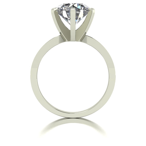 3.10ct (1x 9.0mm & 10x 1.3mm Rnd) Round Moissanite Set Shoulder Single Stone Ring