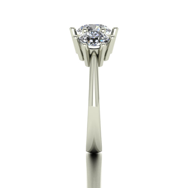 2.50ct (1x 7.0mm & 2x 5.5mm) Round Moissanite Set Three Stone Ring