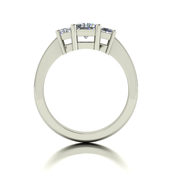 1.86ct (1x 7x5mm & 2x 5x3mm) Radiant Cut Moissanite Set Three Stone Ring