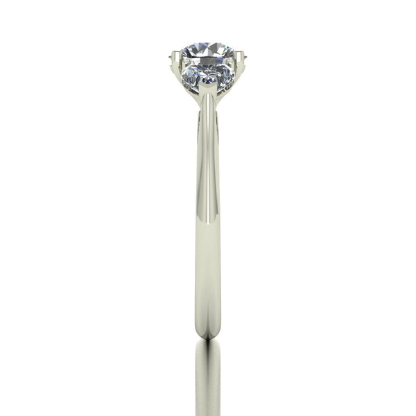 2.00ct (1x 7.0mm Rnd & 2x 4.5mm Hrt) Round & Heart Moissanite Set Three Stone Ring