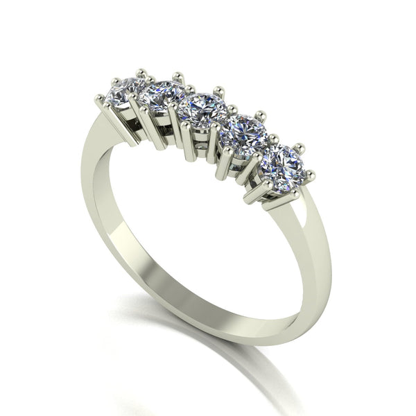 0.75ct (5x 3.25mm) Round Moissanite Set Eternity Ring