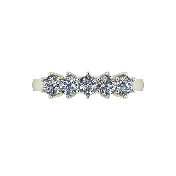 0.75ct (5x 3.25mm) Round Moissanite Set Eternity Ring