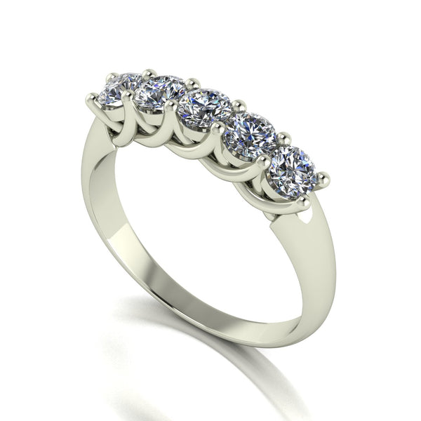1.00ct (5x 3.5mm) Round Moissanite Set Eternity Ring