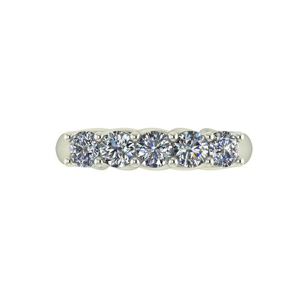 1.00ct (5x 3.5mm) Round Moissanite Set Eternity Ring