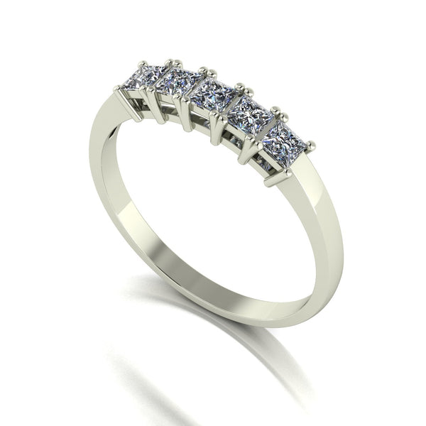 0.60ct (5x 2.5mm) Square Moissanite Set Eternity Ring
