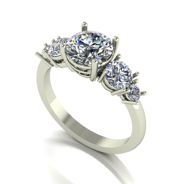 2.00ct (1x 7.0mm, 2x 4.5mm & 2x 2.5mm) Round Moissanite Set Eternity Ring