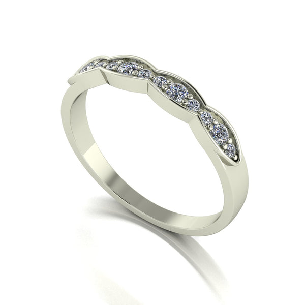 0.25ct (8x 1.3mm & 4x 2.0mm) Round Moissanite Set Eternity Ring