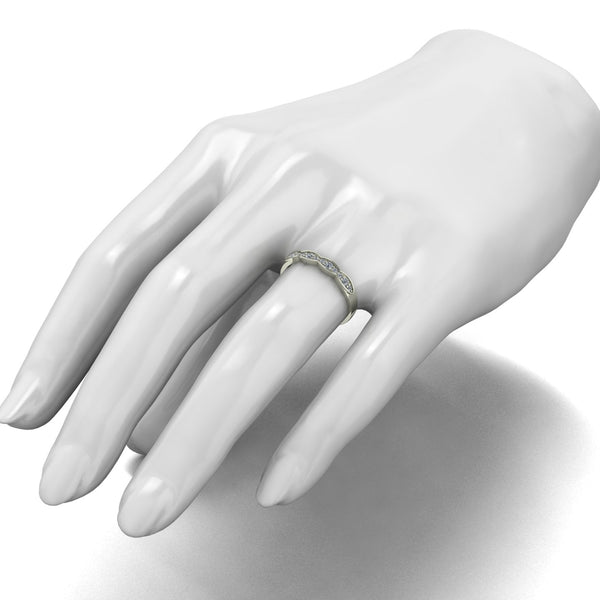 0.25ct (8x 1.3mm & 4x 2.0mm) Round Moissanite Set Eternity Ring