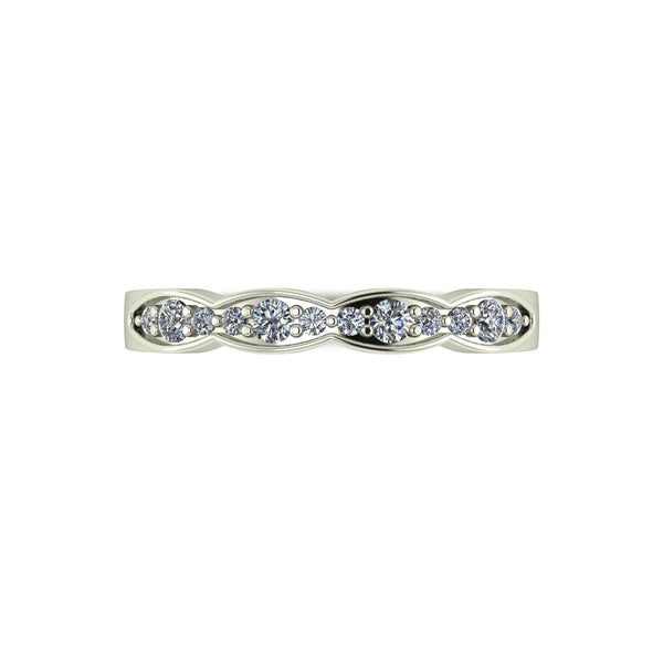 0.25ct (8x 1.3mm & 4x 2.0mm) Round Moissanite Set Eternity Ring