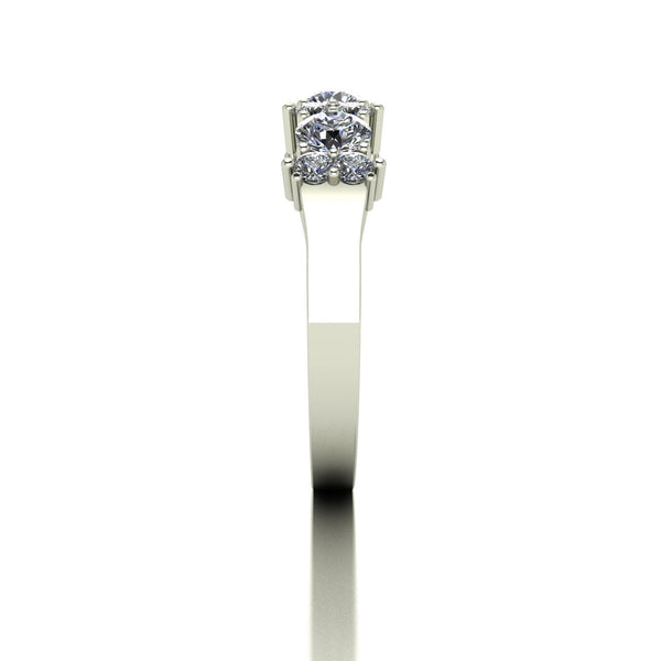 1.00ct (3x 4.0mm & 8x 2.0mm) Round Moissanite Set Eternity Ring