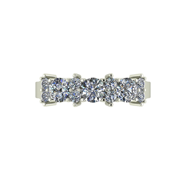 1.00ct (3x 4.0mm & 8x 2.0mm) Round Moissanite Set Eternity Ring