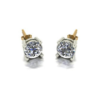 1.50ct (2x 6.0mm) Round Moissanite Set Earrings