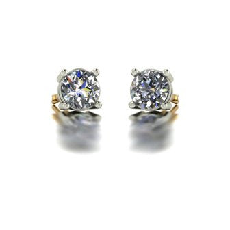 1.50ct (2x 6.0mm) Round Moissanite Set Earrings
