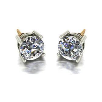 4.00ct (2x 8.0mm) Round Moissanite Set Earrings