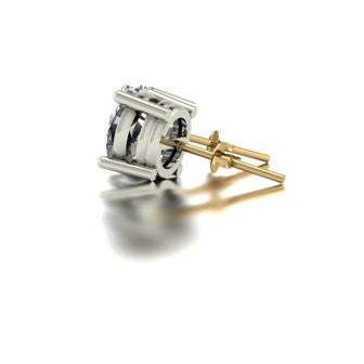 4.00ct (2x 8.0mm) Round Moissanite Set Earrings