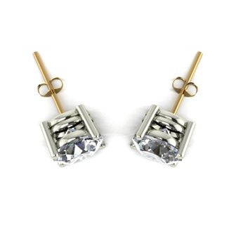 4.00ct (2x 8.0mm) Round Moissanite Set Earrings