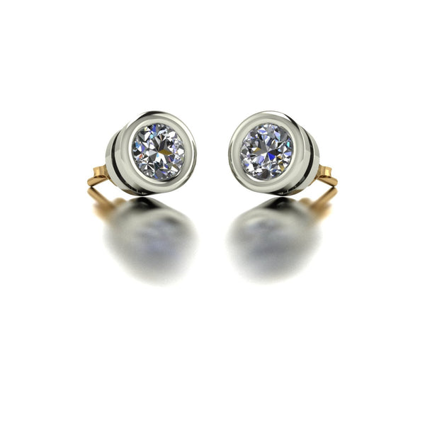 1.00ct (2x 5.0mm) Round Moissanite Set Earrings