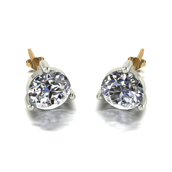 4.00ct (2x 8.0mm) Round Moissanite Set Earrings