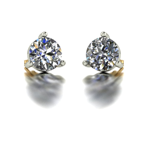 4.00ct (2x 8.0mm) Round Moissanite Set Earrings
