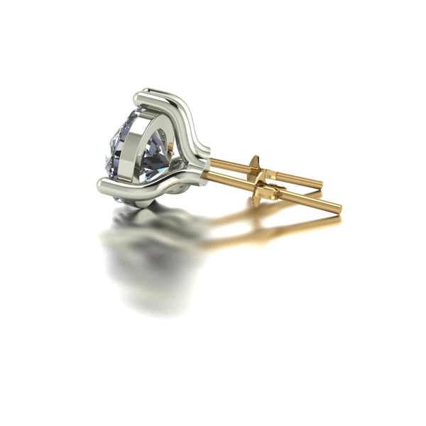 4.00ct (2x 8.0mm) Round Moissanite Set Earrings