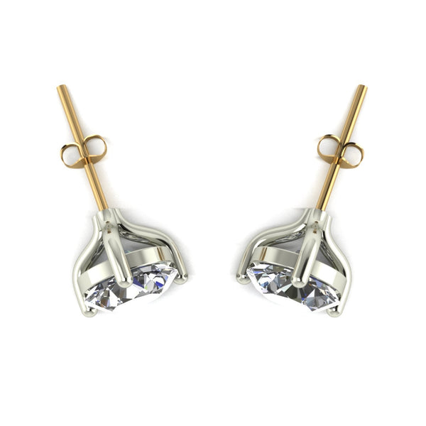 4.00ct (2x 8.0mm) Round Moissanite Set Earrings