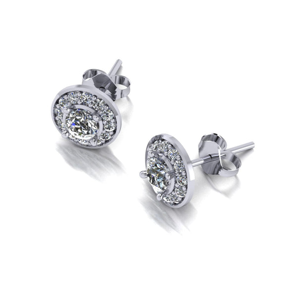 0.78ct (2x 4.0mm & 24x 1.3mm) Round Moissanite Set Earrings