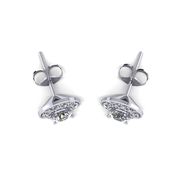 0.78ct (2x 4.0mm & 24x 1.3mm) Round Moissanite Set Earrings