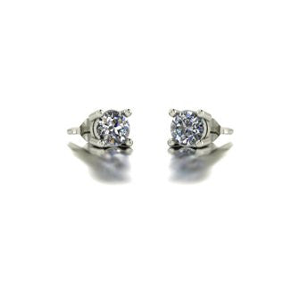 0.50ct (2x 4.0mm) Round Moissanite Set Earrings