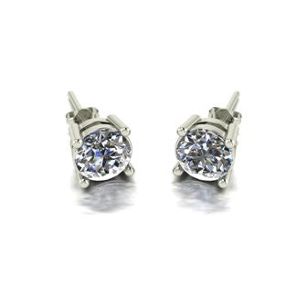 1.50ct (2x 6.0mm) Round Moissanite Set Earrings