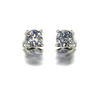 1.50ct (2x 6.0mm) Round Moissanite Set Earrings