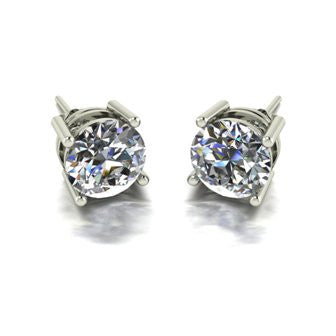 4.00ct (2x 8.0mm) Round Moissanite Set Earrings
