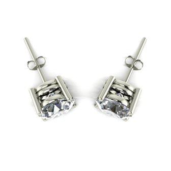 4.00ct (2x 8.0mm) Round Moissanite Set Earrings