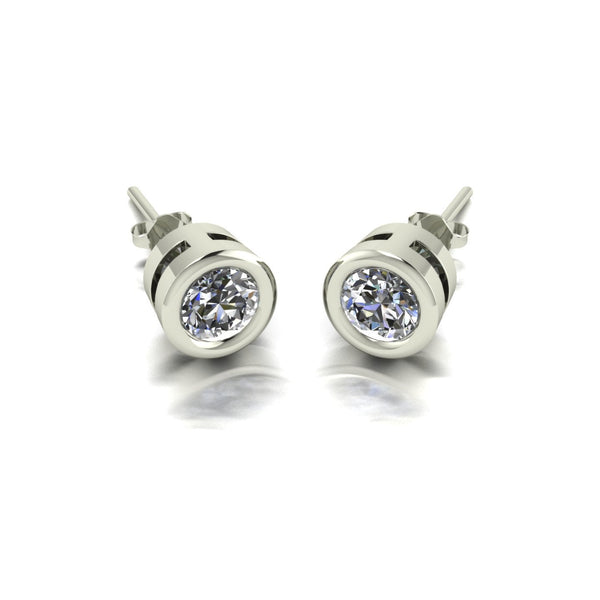 1.00ct (2x 5.0mm) Round Moissanite Set Earrings