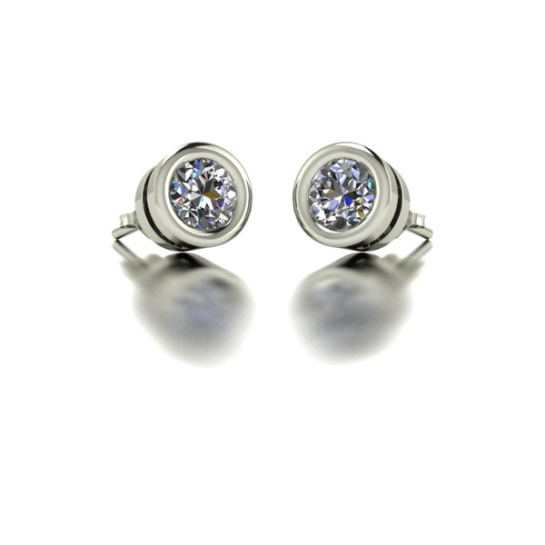 1.00ct (2x 5.0mm) Round Moissanite Set Earrings