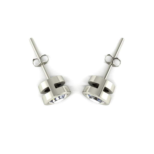 1.00ct (2x 5.0mm) Round Moissanite Set Earrings